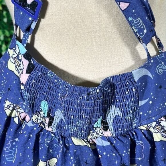 Little Twin Stars Sanrio Celestial Night Suspender Skirt Overall Dress Plus Sz 5 - Picture 5 of 16